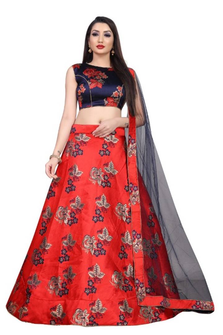 Women's Printed Semi-Stitched Lehenga Choli with Dupatta