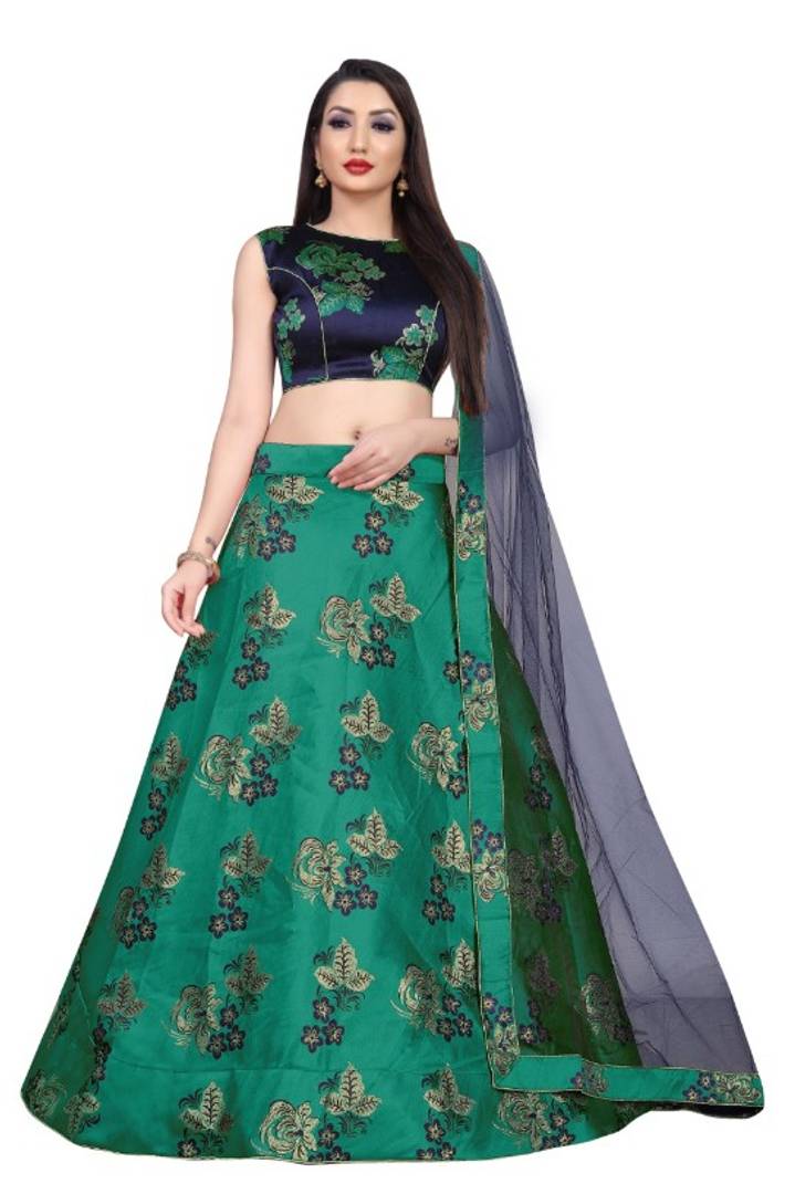 Women's Printed Semi-Stitched Lehenga Choli with Dupatta