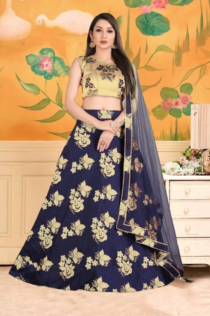 Women's Printed Semi-Stitched Lehenga Choli with Dupatta
