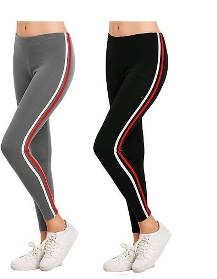 Elegant Multicoloured Self Design Polycotton Skinny Fit Jeggings For Women -Pack Of 2