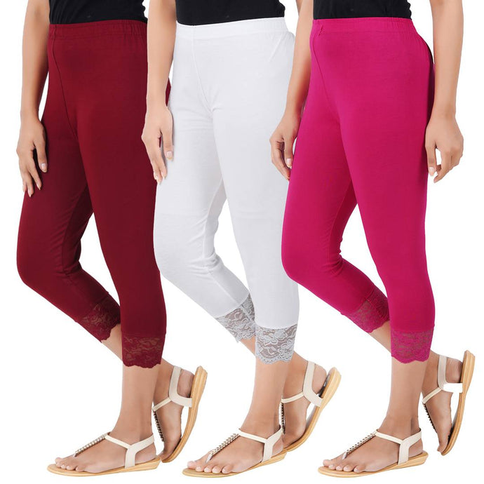 Befli Womens Skinny Fit 3/4 Capris Leggings Combo Pack of 2 Black Roya –  SVB Ventures