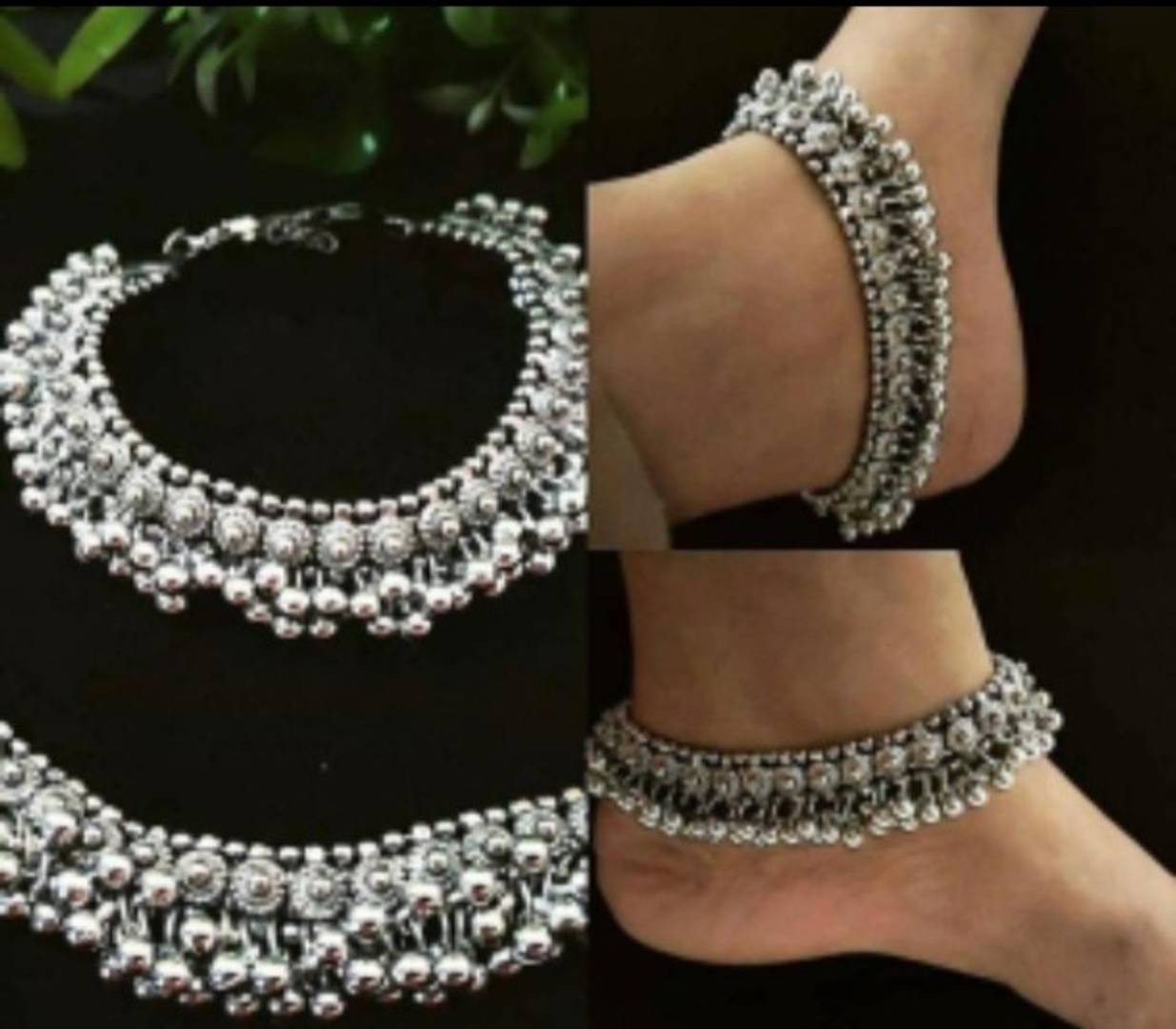 Trendy Oxidised Silver Anklet for Women