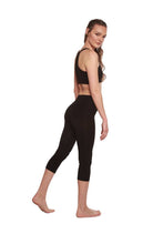 Load image into Gallery viewer, Stylish Leggings Solid Skin Fit Black Cotton Spandex Capri For Women &amp; Girls