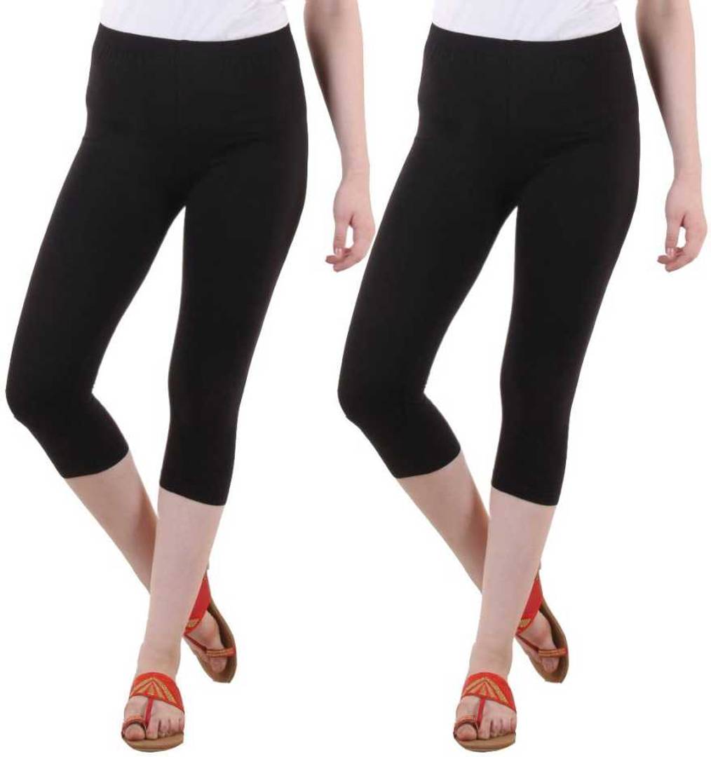 Stylish Leggings Solid Skin Fit Cotton Spandex Capri For Women & Girls –  SVB Ventures