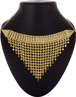 Trendy Gold Plated Mogal Long Necklace For Women