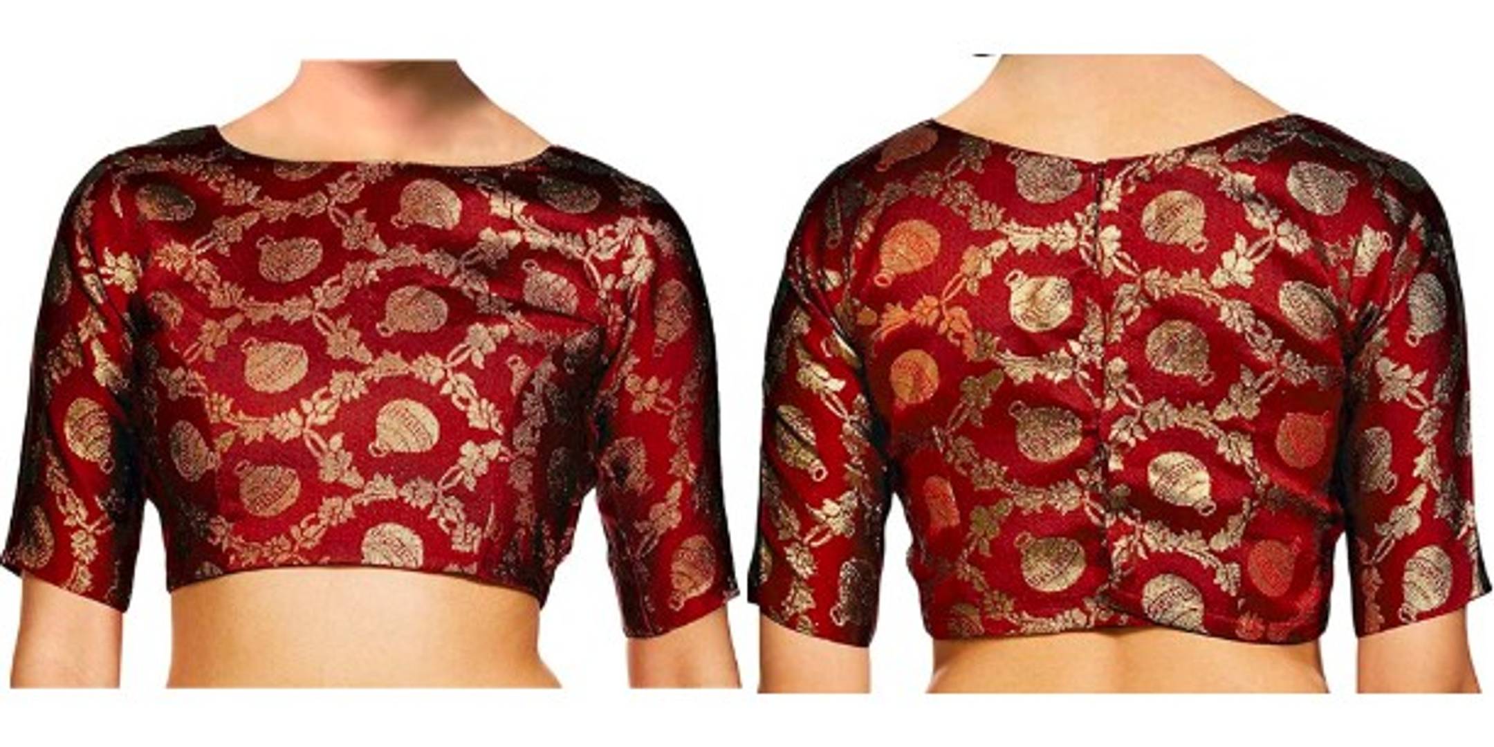 Jacquard Back /4 Sleeve Length Blouse