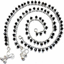 Load image into Gallery viewer, Black Bead Silver Colour Anklet For Women &amp; Girls