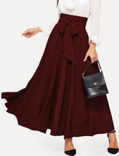 Load image into Gallery viewer, Maroon Solid Pleated Skirt