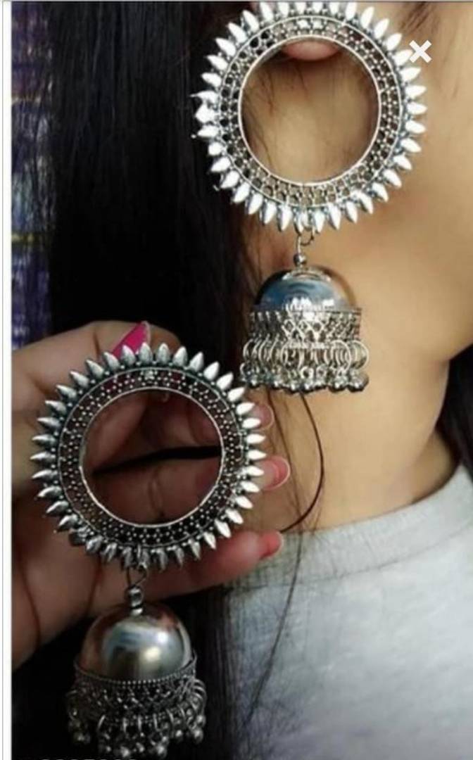 Traditional Silver Alloy Earrings