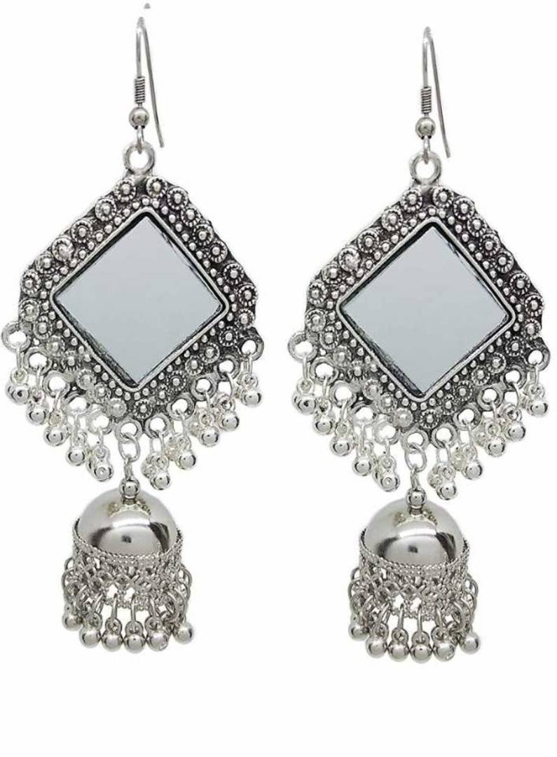 Traditional Silver Alloy Earrings