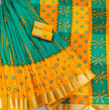 Load image into Gallery viewer, Cotton Printed Saree with Blouse piece