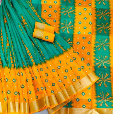 Cotton Printed Saree with Blouse piece