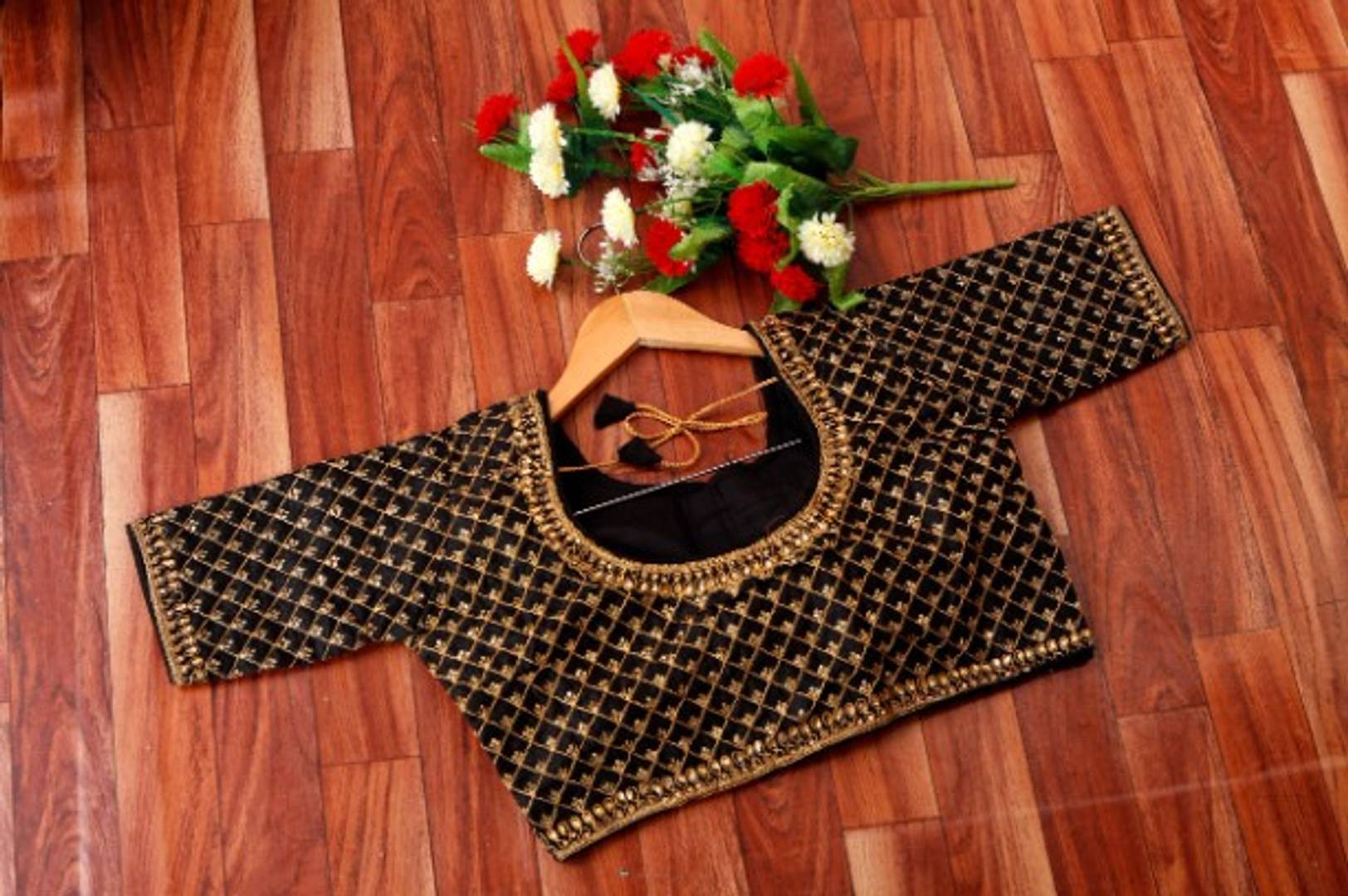 Stunning Phantom Silk Embroidered Stitched Blouse For Women