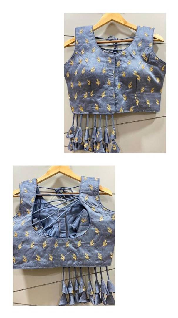 Phantom Silk Embroidered Stitched Blouse