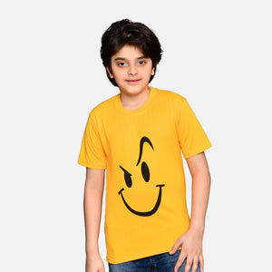 Boys Tshirt Combo Pack  Unisex Kids T-Shirt Combo Set Regular Fit Round Neck Stylish Printed Tees  Cotton Blend, 3 Pcs, Dark Grey & Yellow