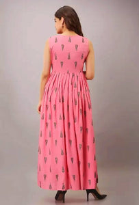 Trendy Retro Women Dresses ( Pink Gown )