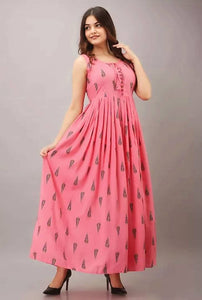 Trendy Retro Women Dresses ( Pink Gown )