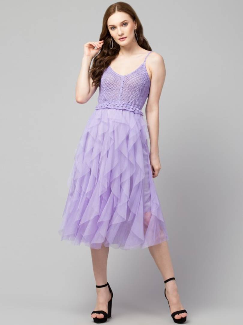 Trendy Crochet Net Dresses