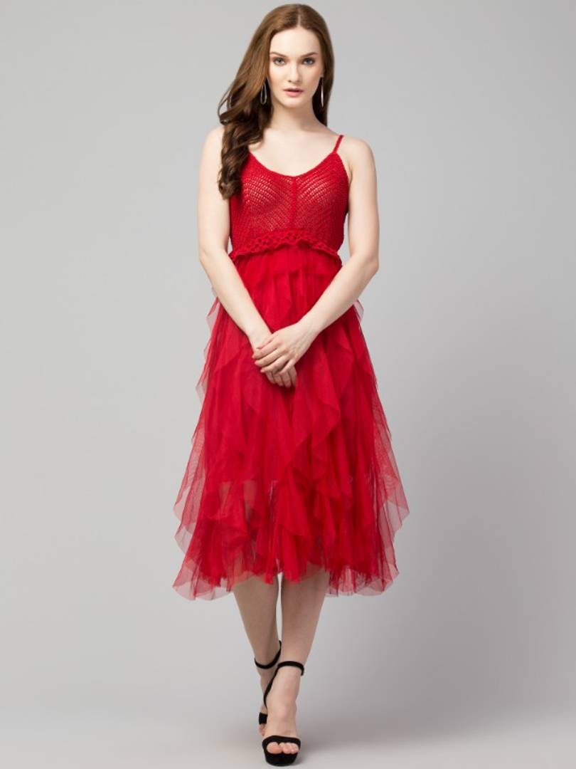 Trendy Crochet Net Dresses