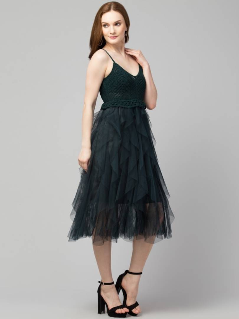 Trendy Crochet Net Dress for Women