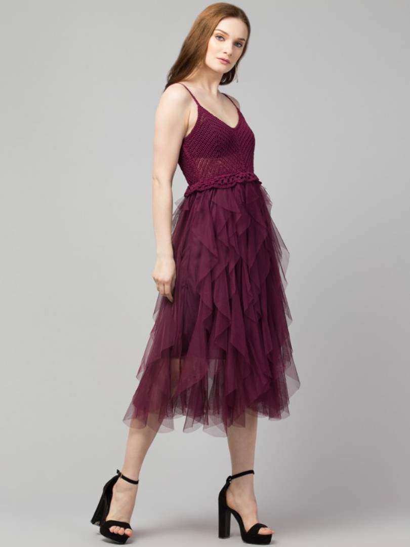 Trendy Crochet Net Dress for Women