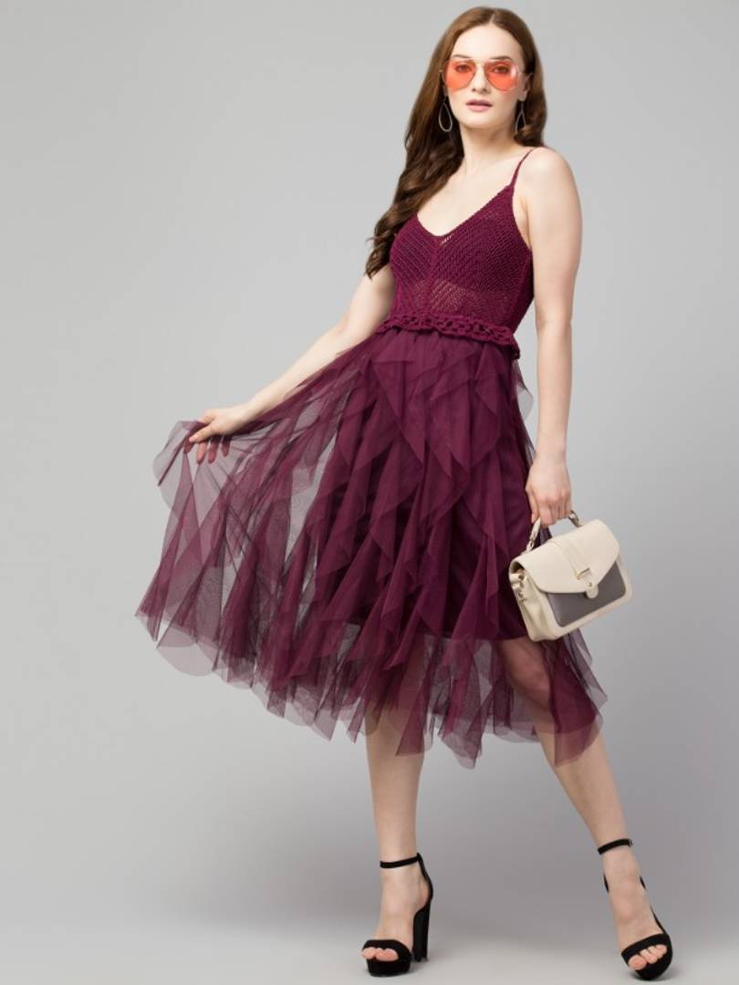 Trendy Crochet Net Dress for Women