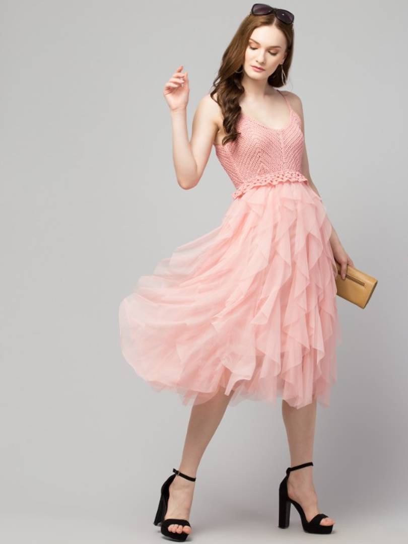 Trendy Crochet Net Dresses