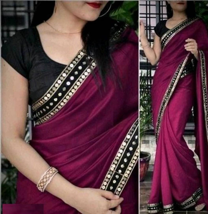 Trending Georgette Lace Border Saree With Blouse Piece