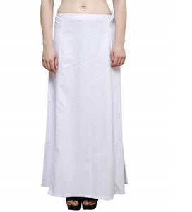 Women’s Cotton Petticoat with Interlock Thread Stitching (Free Size, White)