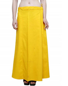 Women’s Cotton Petticoat with Interlock Thread Stitching (Free Size, Yellow)