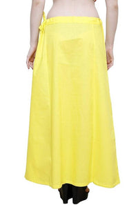 Women’s Cotton Petticoat with Interlock Thread Stitching (Free Size, Lemon Yellow)