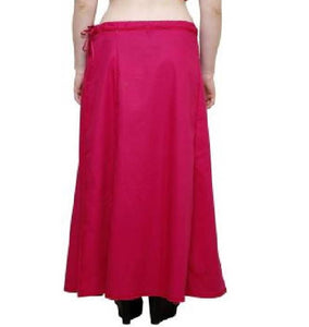 Women’s Cotton Petticoat with Interlock Thread Stitching (Free Size, Pink)