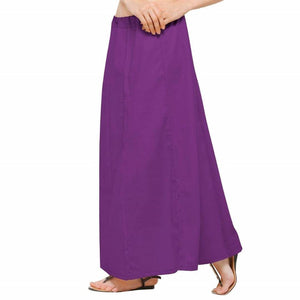 Women’s Cotton Petticoat with Interlock Thread Stitching (Free Size, Purple)