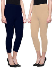Load image into Gallery viewer, Combo of 2 Cotton Lycra Ankle Length Legging with Earring