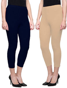 Combo of 2 Cotton Lycra Ankle Length Legging with Earring