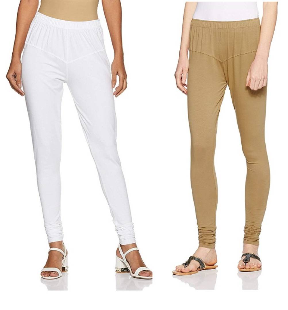 Combo Pack of 2 Cotton Lycra Churidar Legging with Earring