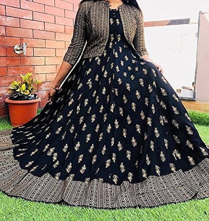 Buy Black Organza Cotton Silk Gown With Embroidered Jacket For Women by  Rahul Singh Online at Aza Fashions.