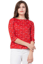 Load image into Gallery viewer, RishBerry Crepe Round Neck 3/4th Sleeve Women Tops