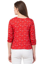 Load image into Gallery viewer, RishBerry Crepe Round Neck 3/4th Sleeve Women Tops