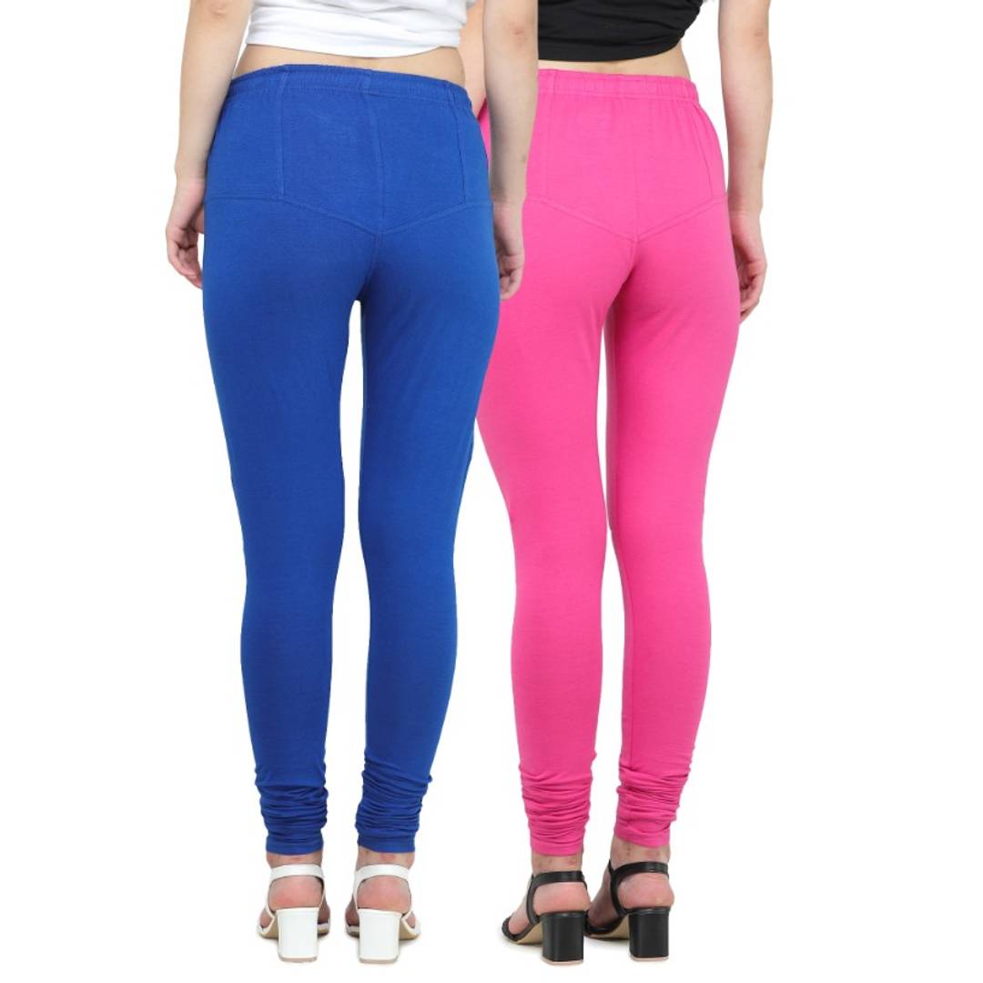 Trendy Cotton Blend Churidar Legging With Drawstring Waistband Combo of 2
