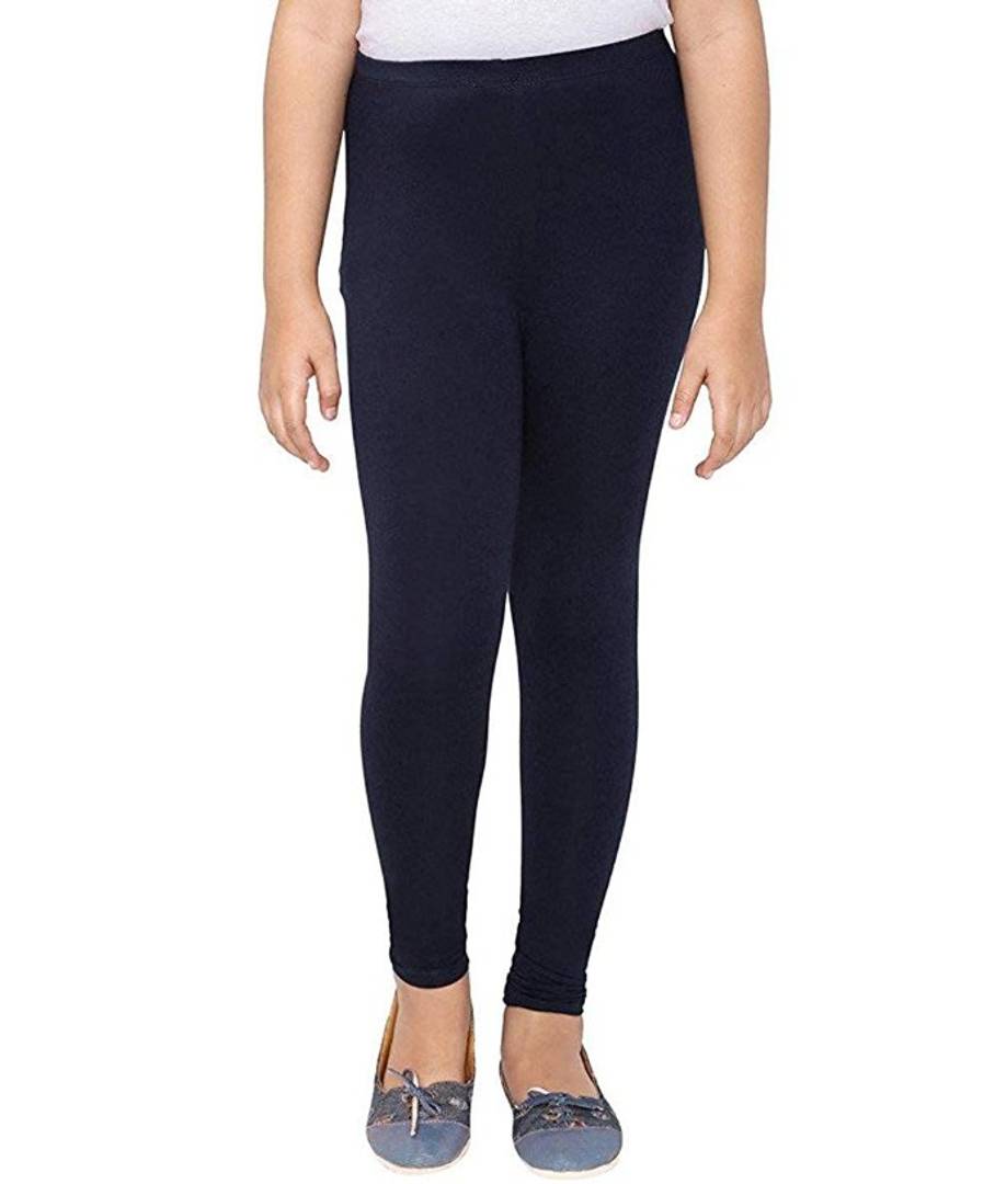 Stunning Navy Blue Cotton Stretchable Leggings with Elasticated Waistband For Women
