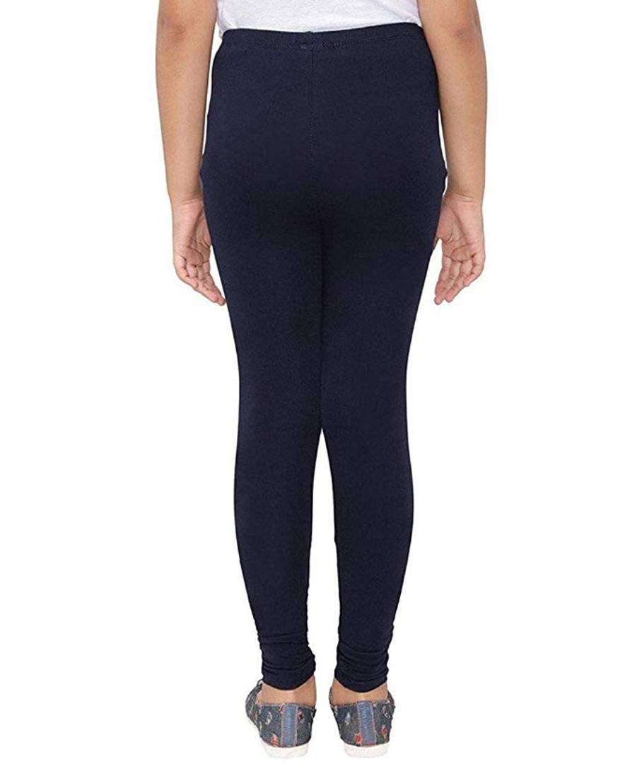 Stunning Navy Blue Cotton Stretchable Leggings with Elasticated Waistband For Women