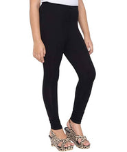 Load image into Gallery viewer, Stunning Black Cotton Stretchable Leggings with Elasticated Waistband For Women