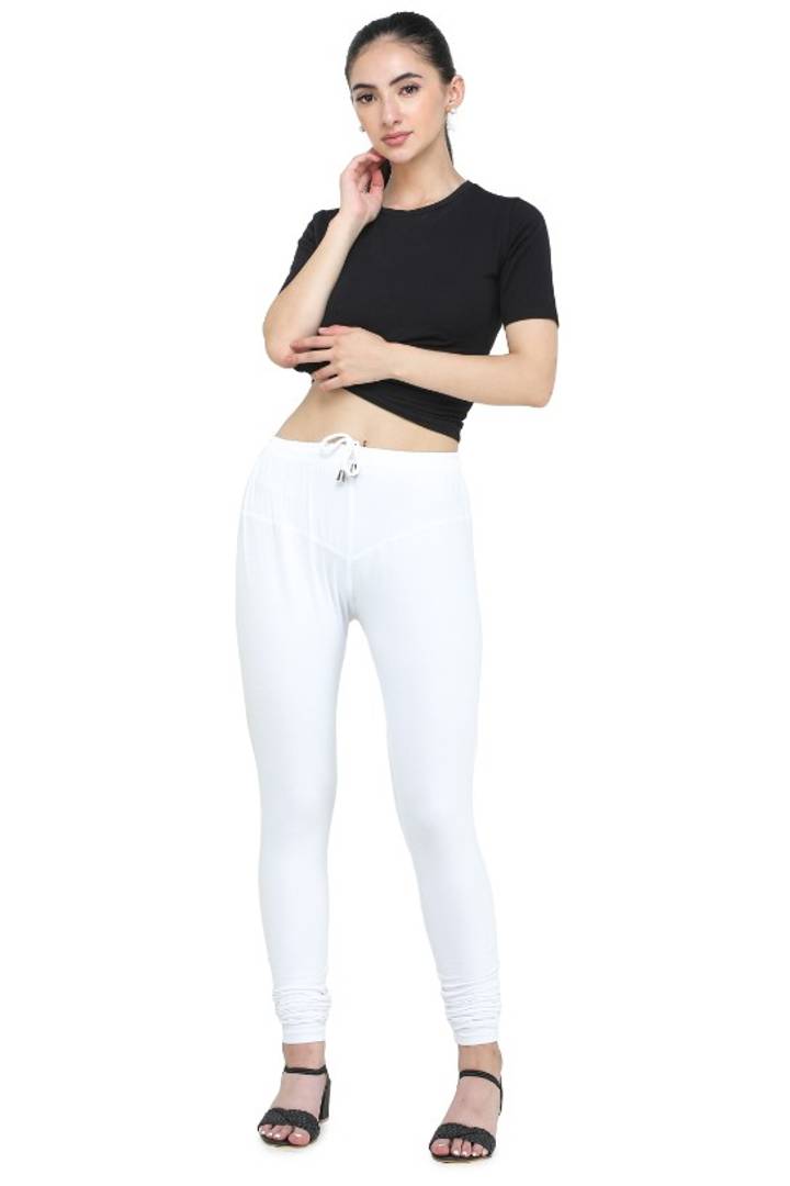 Trendy Cotton Blend Churidar Legging With Drawstring Waistband