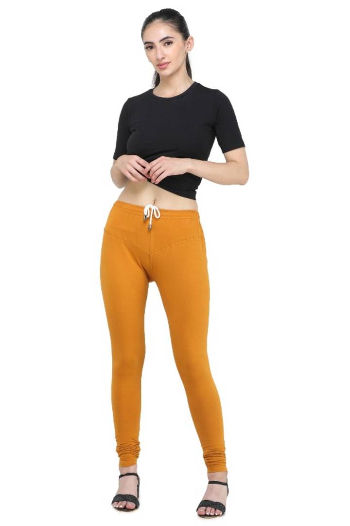 Trendy Cotton Blend Churidar Legging With Drawstring Waistband