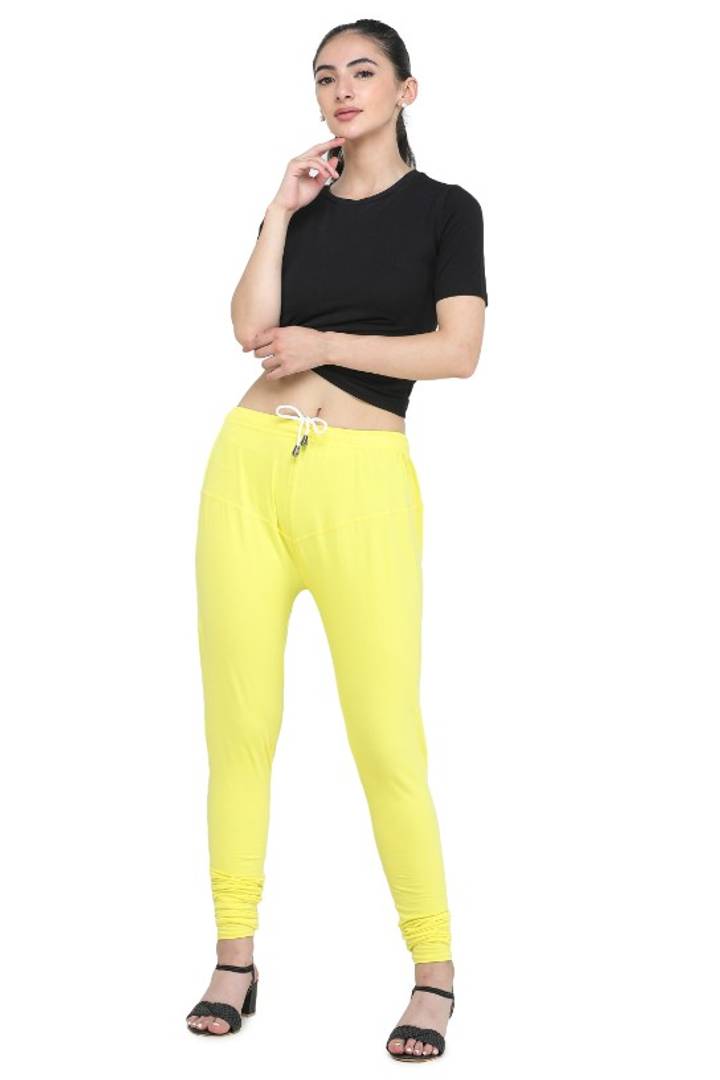 Trendy Cotton Blend Churidar Legging With Drawstring Waistband
