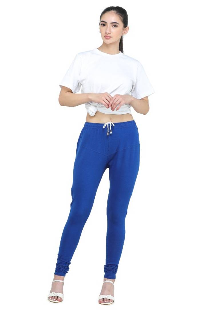 Trendy Cotton Blend Churidar Legging With Drawstring Waistband