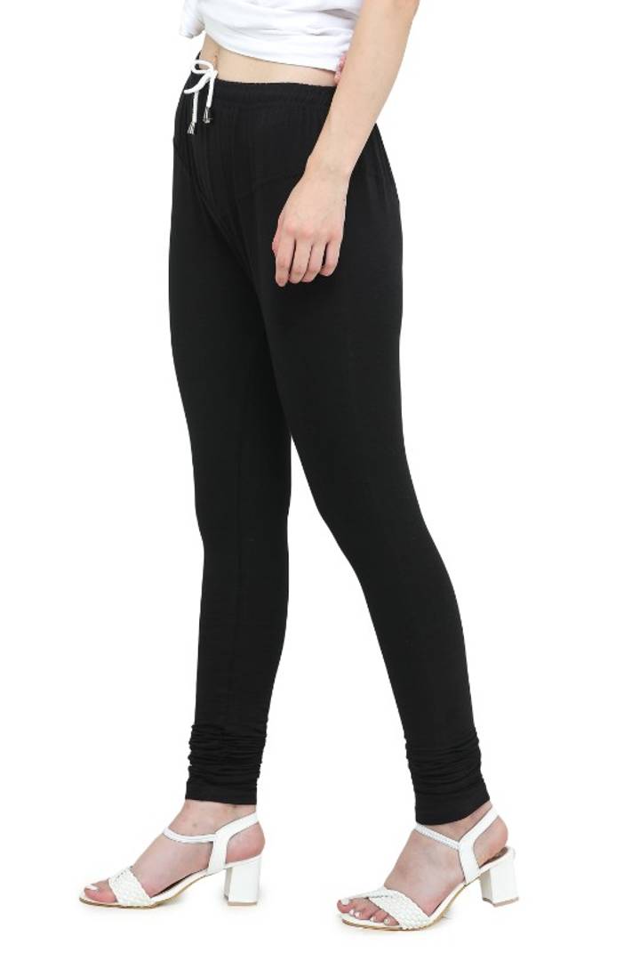 Trendy Cotton Blend Churidar Legging With Drawstring Waistband