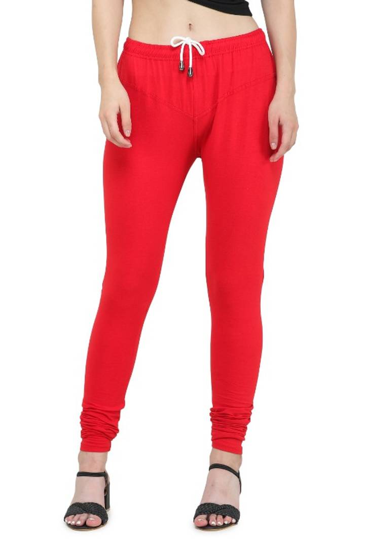 Trendy Cotton Blend Churidar Legging With Drawstring Waistband