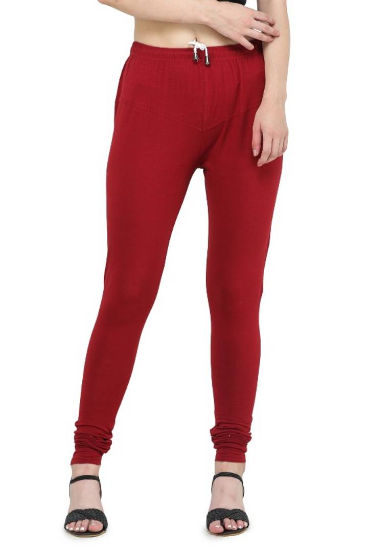Trendy Cotton Blend Churidar Legging With Drawstring Waistband